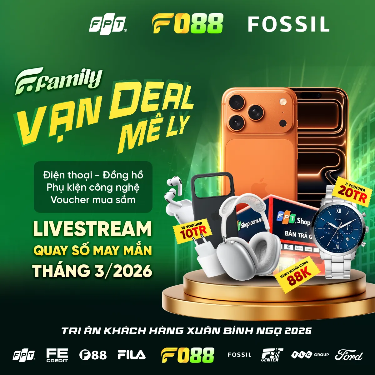 F FAMILY 8 TỶ ĐỒNG: FO88 CÔNG BỐ HỢP TÁC VỚI FORD, FPT SHOP VÀ LOẠT THƯƠNG HIỆU F HÀNG ĐẦU